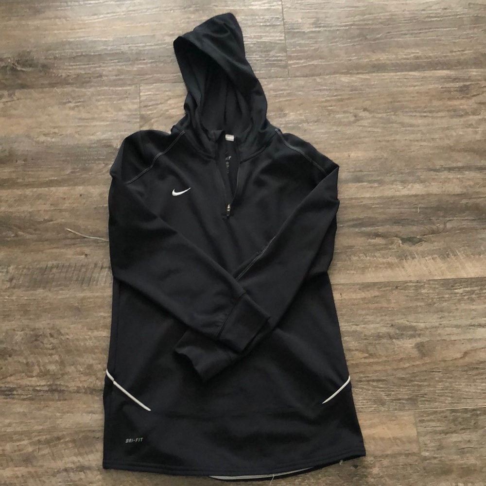 Men’s Black Nike Quarter Zip Hoodie Large